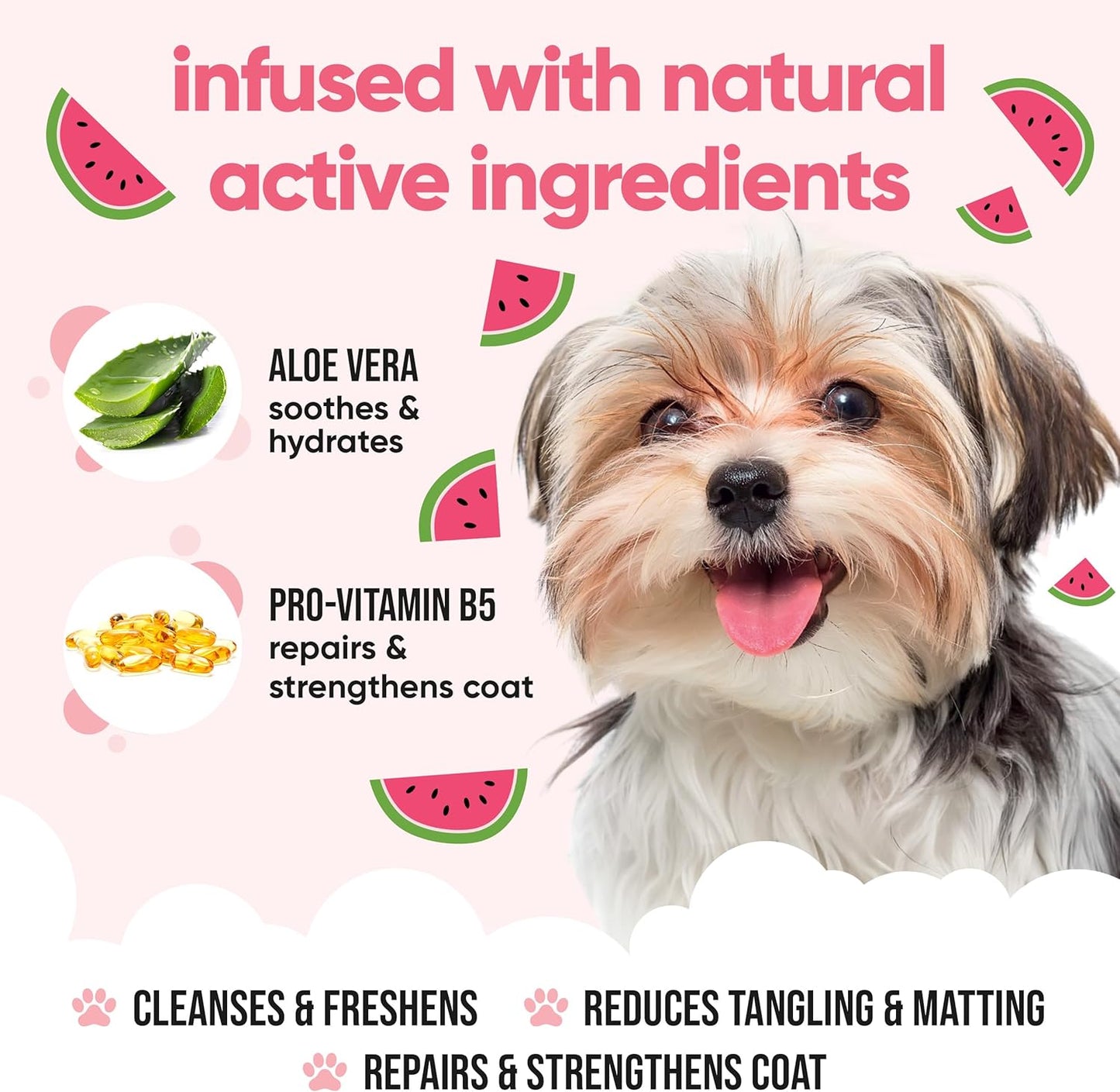 Watermelon Dog Shampoo by Buddycare | Deep Cleansing Shampoo for Dogs | Fresh Scented | with Aloe Vera and Pro Vitamin B5 (169.07oz)