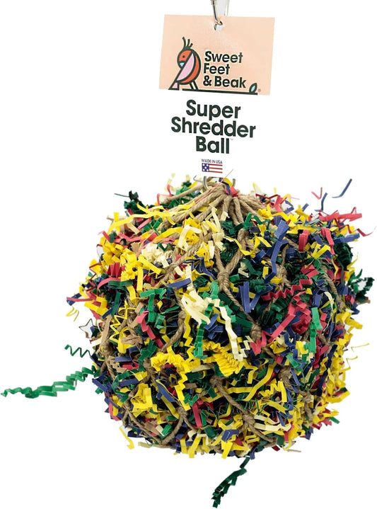 Super Shredder Ball - Bird Cage Accessories to Keep Your Bird Busy Foraging for Hidden Treasures - Non-Toxic, Easy to Install Bird Foraging Toys for Small Sized Birds - 3 Inch