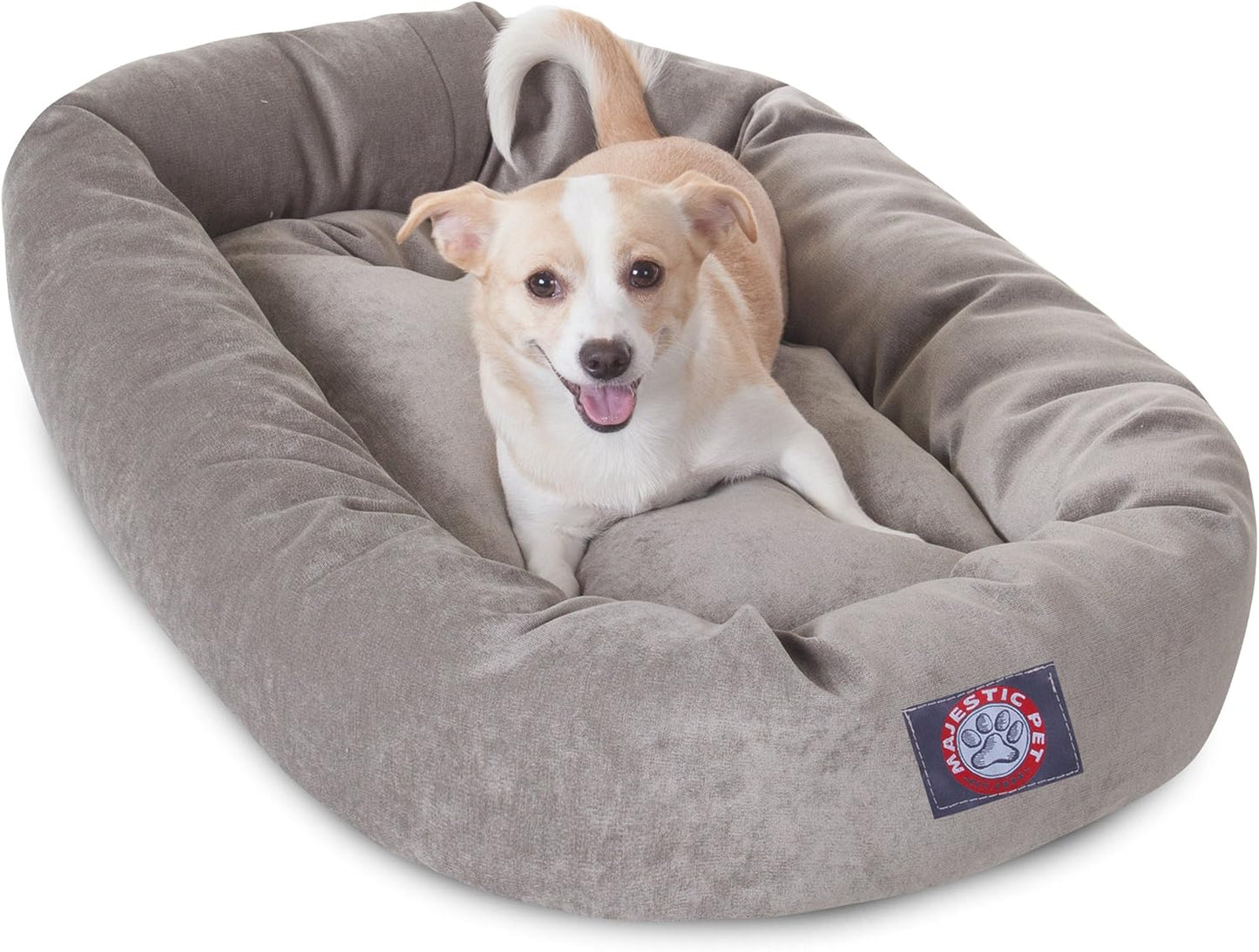 Majestic Pet Villa 32 Inch Shredded Memory Foam Dog Bed for Medium Sized Dogs 32x23x7 Inch–Orthopedic Dog Bed - Durable Pet Bed - Washable Medium Pet Bed with Head Support-Vintage