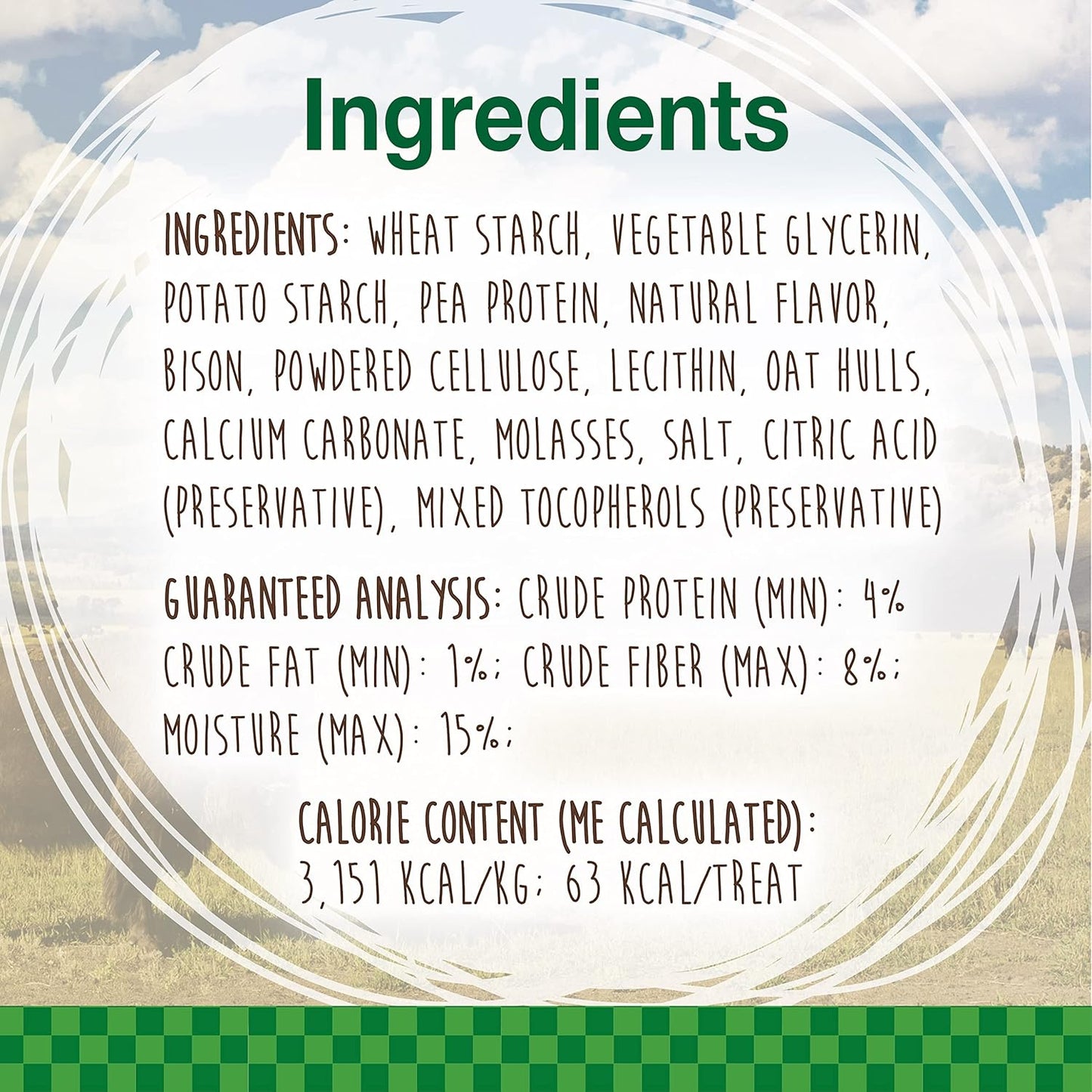 Nylabone Healthy Edibles WILD Natural Dog Chew Treats, Bison Flavor, Small Dogs Up to 20 lbs - Long Lasting Healthy Chew Bones Made in USA (8 Count)