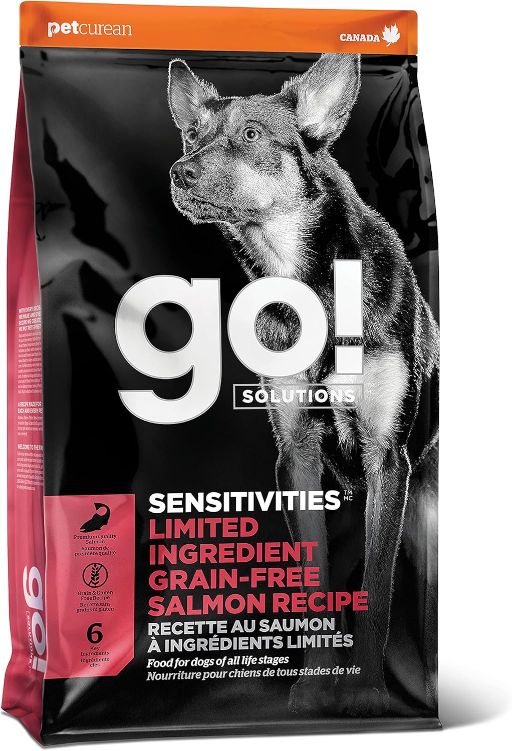 Go! Solutions Sensitivities Limited Ingredients, Grain-Free Dry Dog Food, Salmon Recipe for Sensitive Stomach, 22 lb Bag