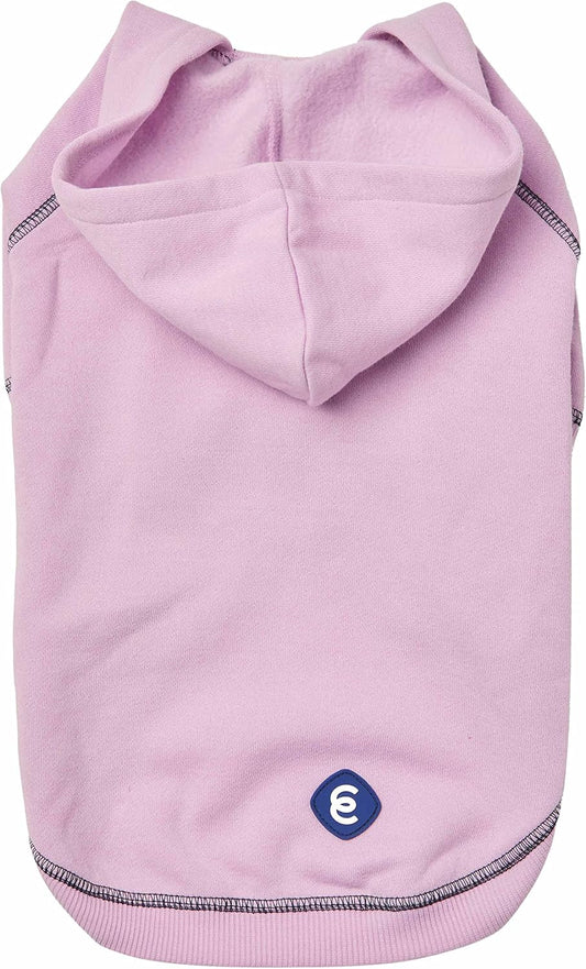 Blueberry Pet Essentials Soft & Comfy Better Basic Cotton Blend Dog Hoodie Sweatshirt in Pink Lilac, Back Length 20", Pack of 1 Jacket for Dogs
