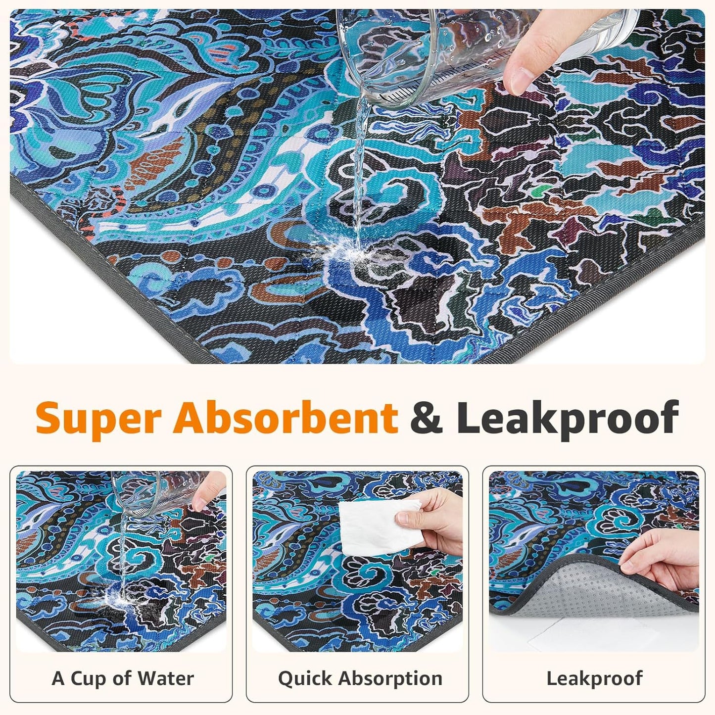 LOOBANI Washable Pee Pads for Dogs, 2 Pack Super Absorbent Reusable Puppy Pads Leakproof Dog Traning Pads, Waterproof Non-Slip Whelping Pad for Floor, Playpen, Crate, Couch-48 x48 (Green)