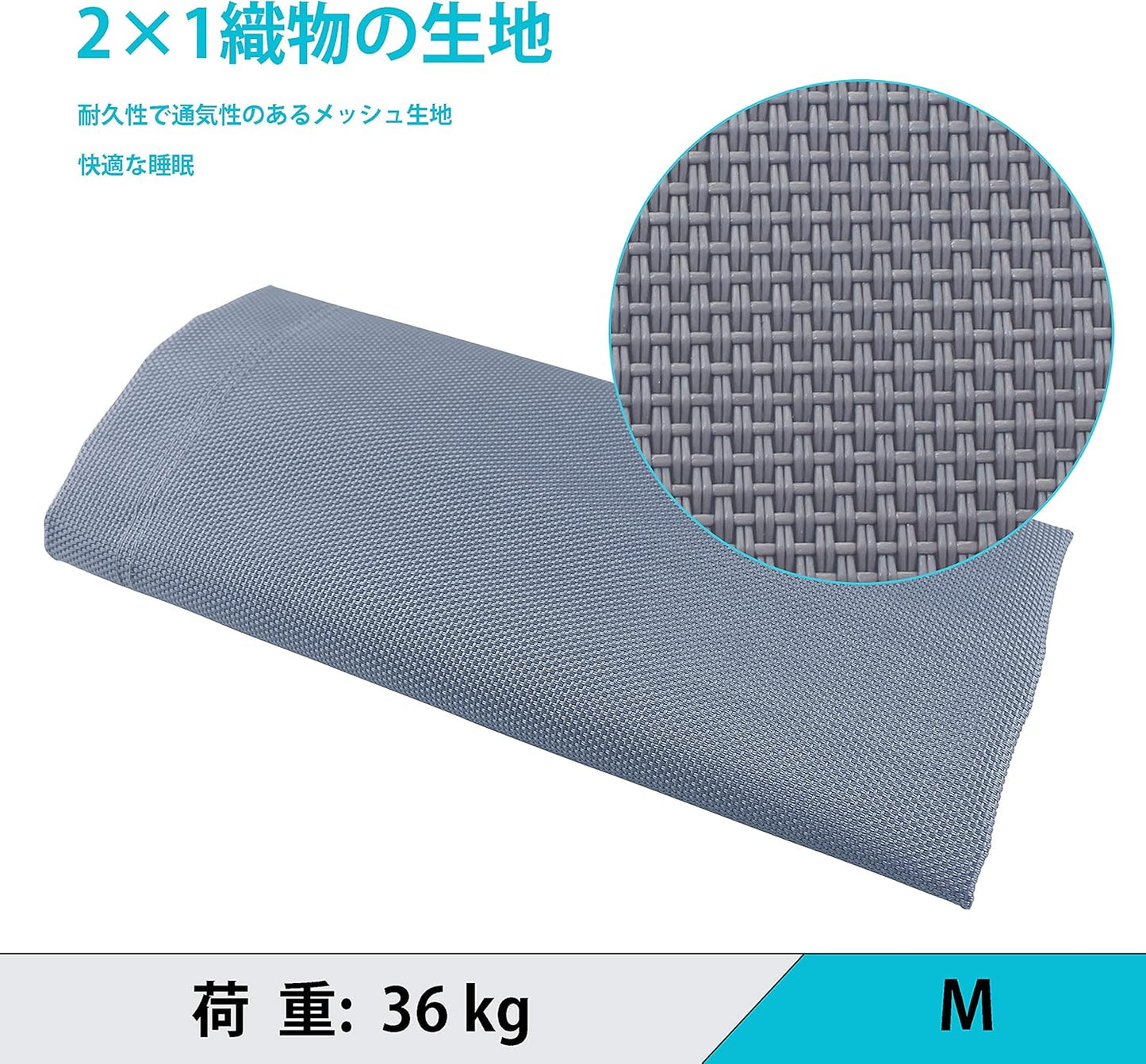 PHYEX Heavy Duty Steel-Framed Portable Elevated Pet Bed, Elevated Cooling Pet Cot, 43.5" L x 25.5" W x 7.8" H(M, Grey)