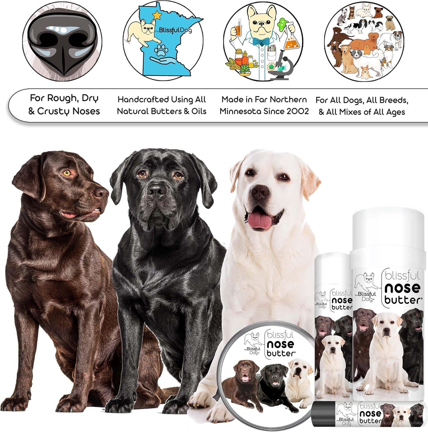 The Blissful Dog Labrador Retriever Unscented Nose Butter, 1-Ounce