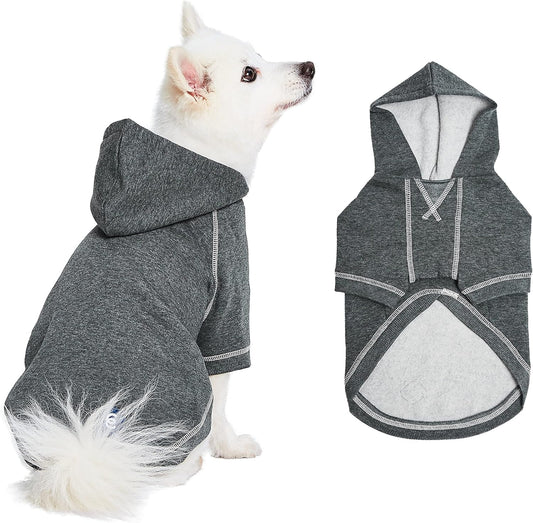 Blueberry Pet Essentials Dog Hoodie – 10 inch, Cotton‑Blend Sweatshirt with Hood, Charcoal Grey, Machine‑Washable Small‑Dog Jersey