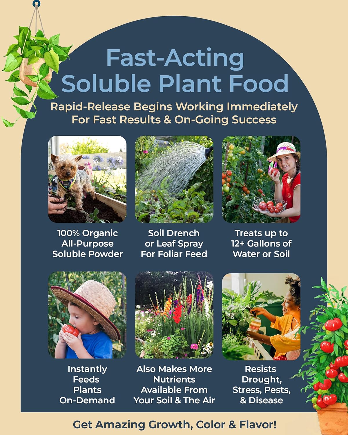 Organic Plant Magic - Truly Organic™ Easy to Use Soluble Plant Food Shaker: All-Purpose Fertilizer Concentrate for All Flower Vegetable Herb Fruit Tree Indoor Garden & House Plants [One 3 oz Shaker]