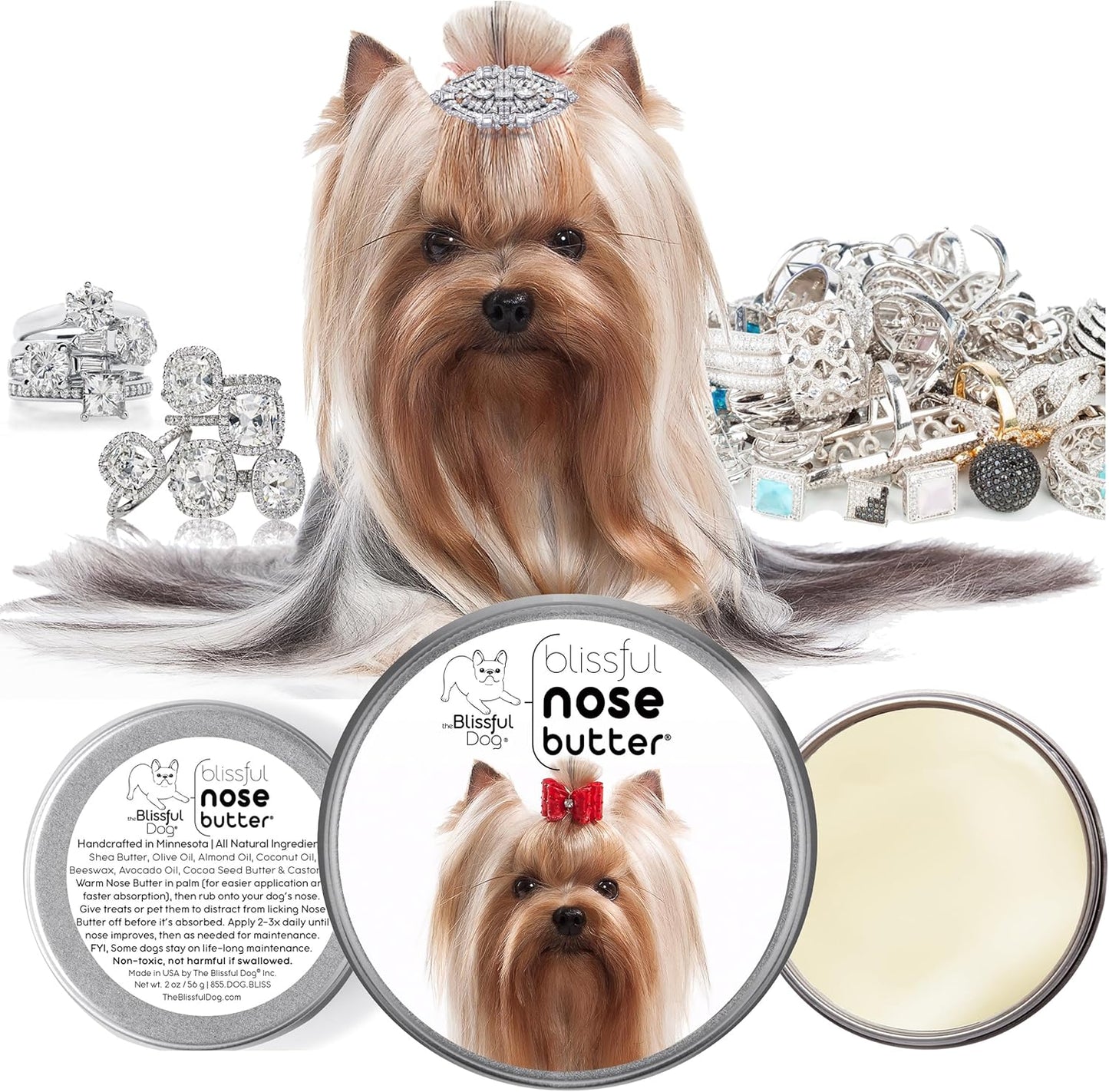 The Blissful Dog Yorkshire Terrier Unscented Nose Butter, 1-Ounce