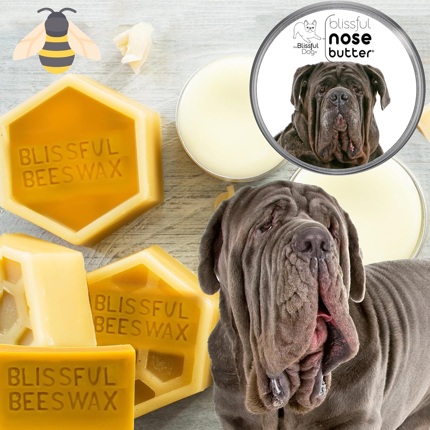 The Blissful Dog Neapolitan Mastiff Unscented Nose Butter - Dog Nose Butter, 8 Ounce