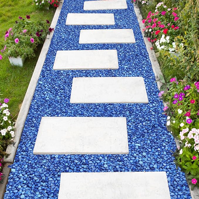 Hygloss Products Craft Rocks, Mini Stones for Art Projects - Bucket O' Gravel, Blue, 1 lb