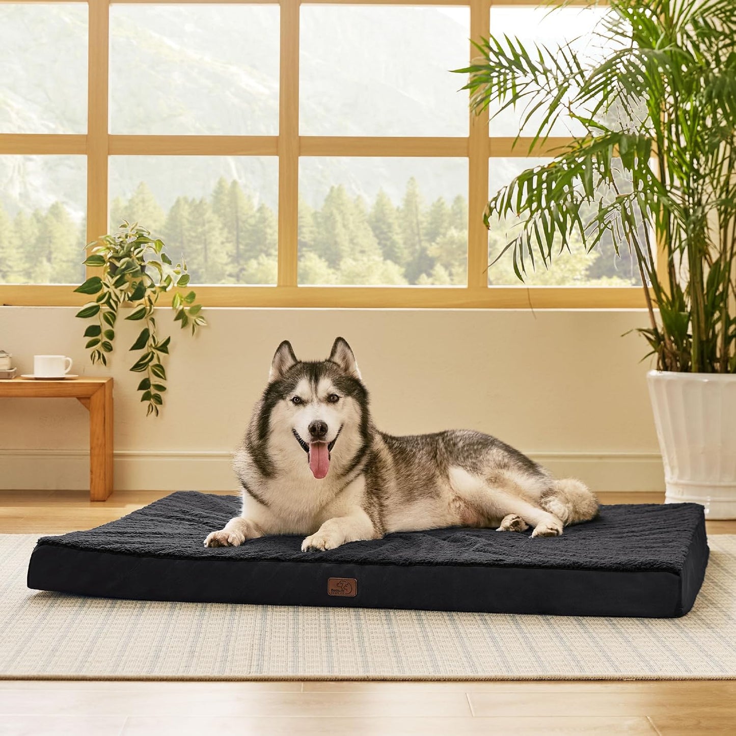 Bedsure XXL Dog Bed for Large Dogs - Orthopedic Flat Giant Pet Beds with Removable Washable Cover, Jumbo Egg Crate Foam Mat, Suitable for Pet Up to 150 lbs