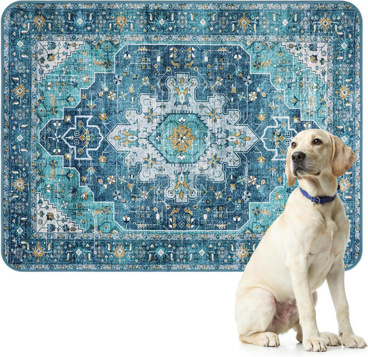 Lahome Reusable Washable Puppy Pads - 2 Pack Super Absorbent & Waterproof Dog Training Mats for Potty, Crate and Floor - Leakproof Pee Pads with Non-Slip Backing (Blue, 36"x48")