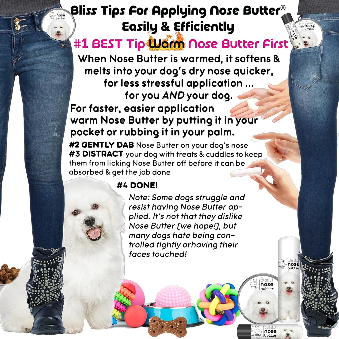 The Blissful Dog Bichon Frise Unscented Nose Butter, 1-Ounce