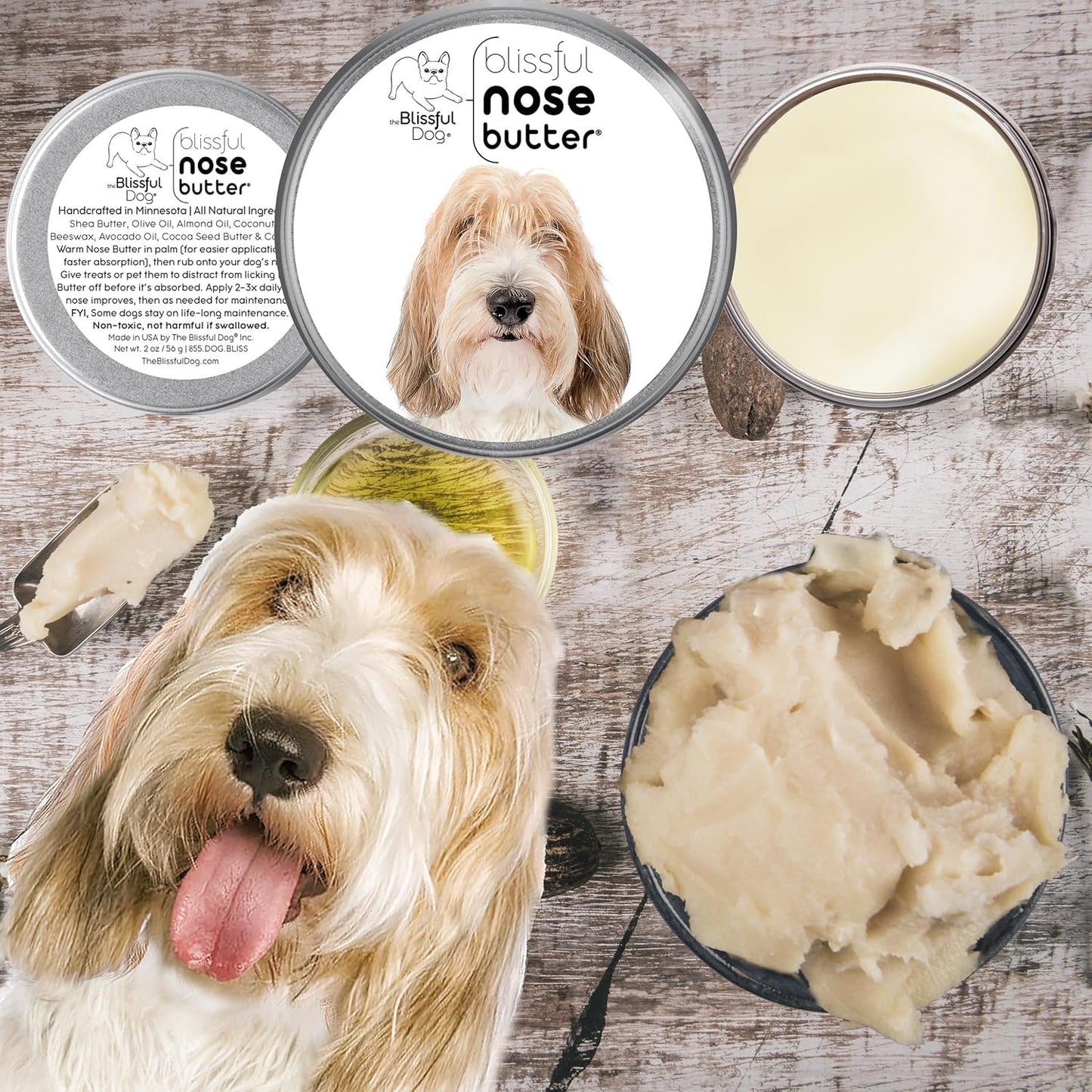 The Blissful Dog Petit Basset Griffon Unscented Nose Butter - Dog Nose Butter, 2 Ounce