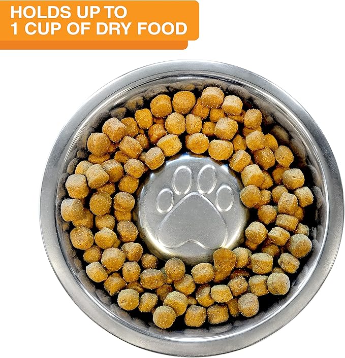 Neater Feeder Deluxe Mess Proof Dog Bowls Elevated for Medium Sized Breeds – Made in USA – No Spill Raised Slow Feeder Elevated Dog Bowl Stand, Stainless Steel Food and Water Bowl Set, Cappuccino