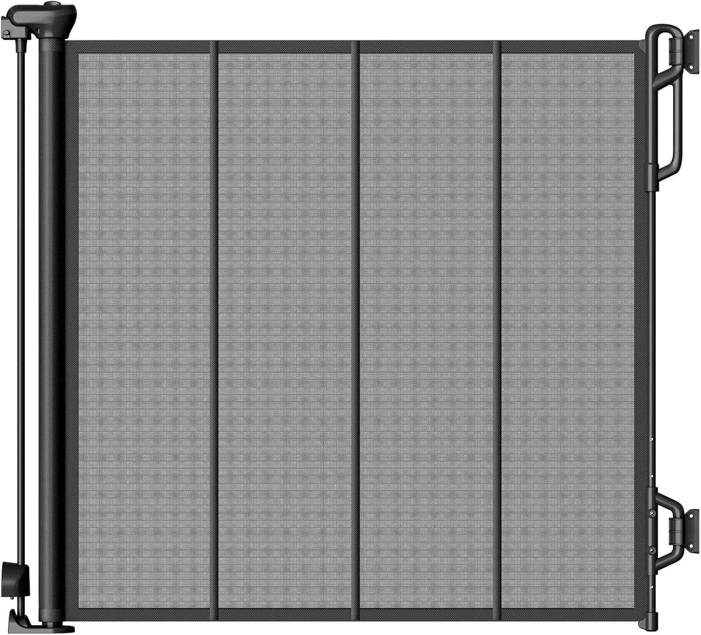 Reinforced Retractable Baby Gate or Mesh Dog Gate,Easy to Use for Stairs, Doorways, Hallways, Indoor, Outdoor, Wide Pet Gate 33.5" Tall, Extends to 45" Wide, Black