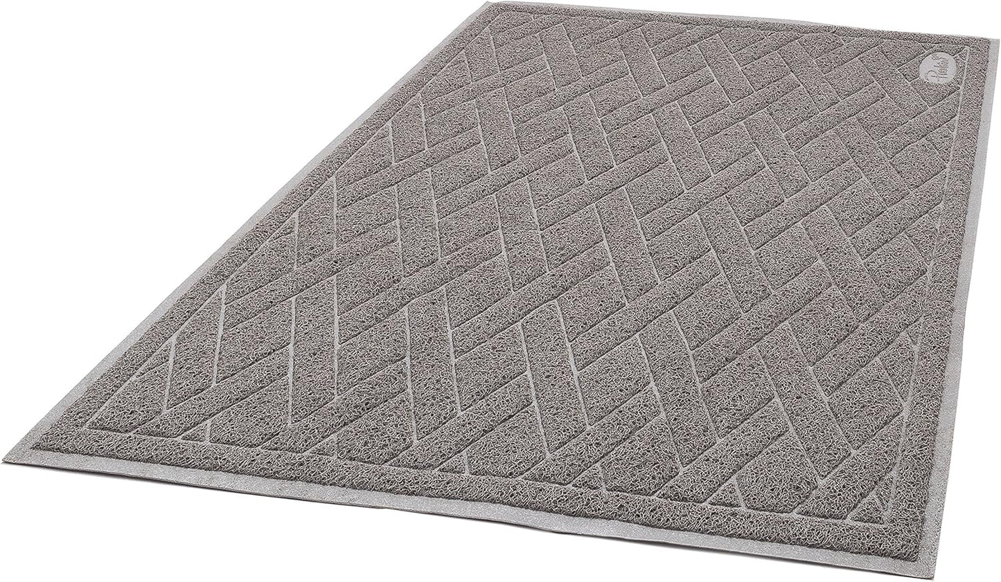 Pawkin Cat Litter Mat, Jumbo XX-Large, 4x3 Feet, Fits Two Litter Boxes or Extra Coverage for One Box, Gray